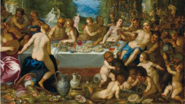 Quadro Le Festin des Dieux: le Mariage de Bacchus et d'Ariane, de autoria de Brueghel, o Velho