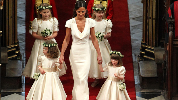 Pippa Middleton e as daminhas de honra no casamento real