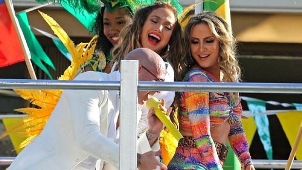 PitBull, Jennifer Lopez e Claudia Leitte no clipe da música oficial da Copa