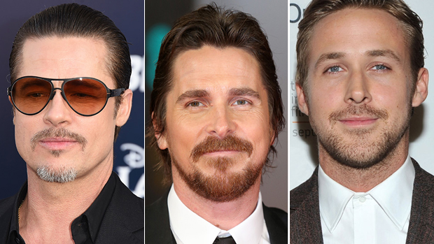 Os atores Brad Pitt, Christian Bale e Ryan Gosling