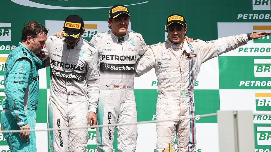 Vitória de Nico Rosberg e segundo lugar de Lewis Hamilton; Massa fechou o pódio do GP Brasil 2014