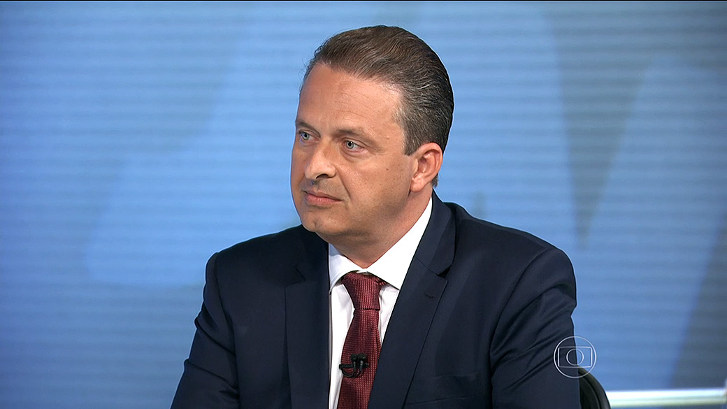 O candidato a Presidência, Eduardo Campos (PSB), durante entrevista ao Jornal Nacional