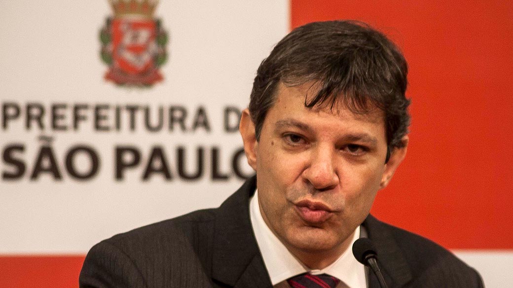 Prefeito de São Paulo, Fernando Haddad, durante entrevista coletiva sobre as ações do programa ‘De Braços Abertos’ na região da Cracolândia, em São Paulo