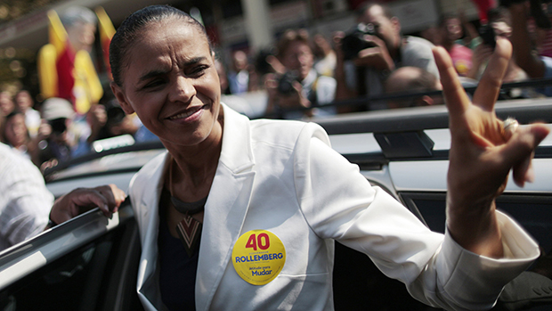 Marina durante campanha em Brasília, em 22/09/2014
