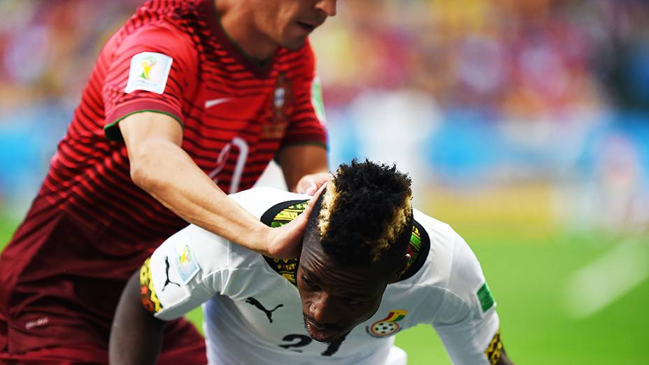 Lance no jogo entre Portugal e Gana no Mané Garrincha, em Brasília