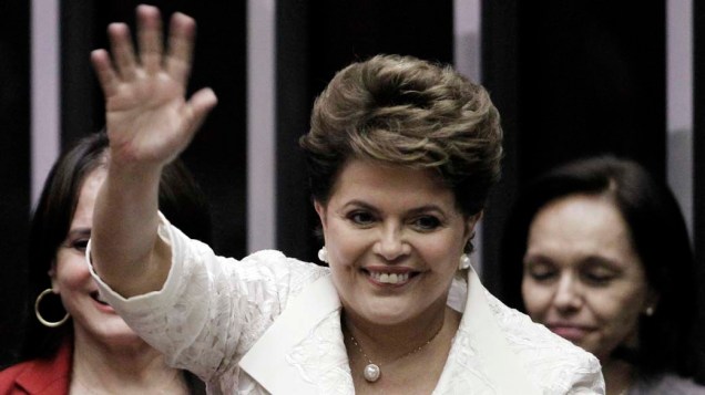 Dilma Rousseff na cerimônia de posse no Congresso, em Brasília
