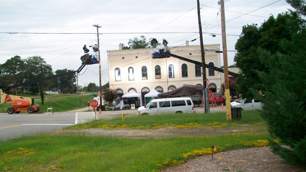 Prédio da cidade Grantville usado como cenário na série The Walking Dead