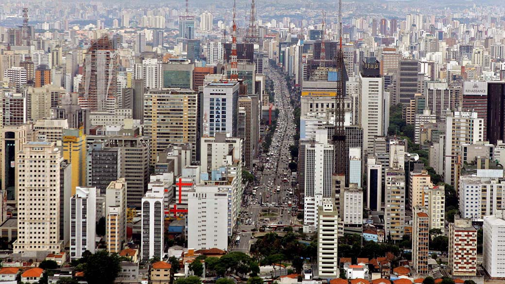 Vista dos prédios da região da Avenida Paulista, São Paulo
