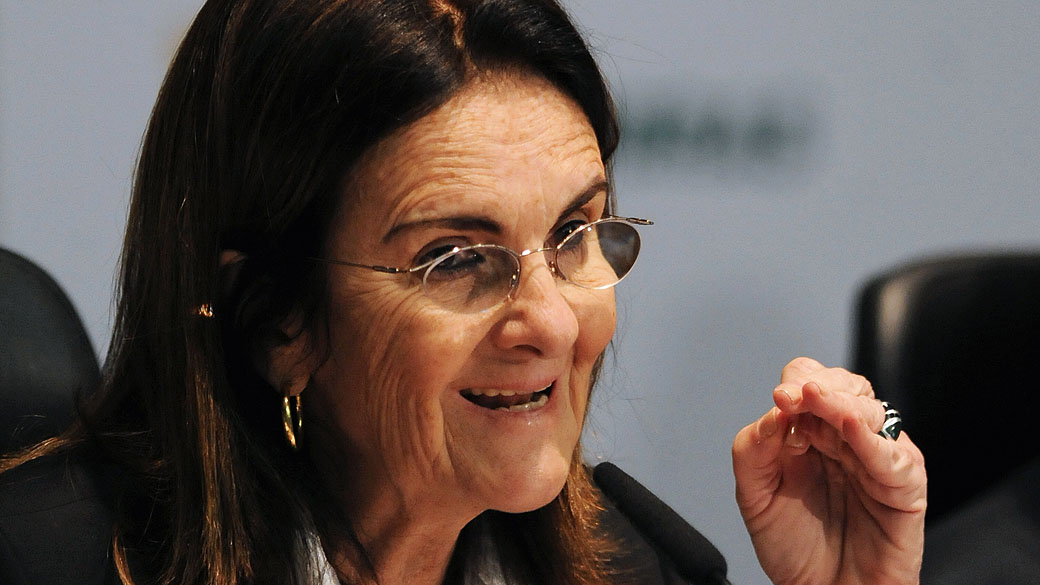 Maria das Graças Foster, Presidente da Petrobras durante conferência no Rio De Janeiro