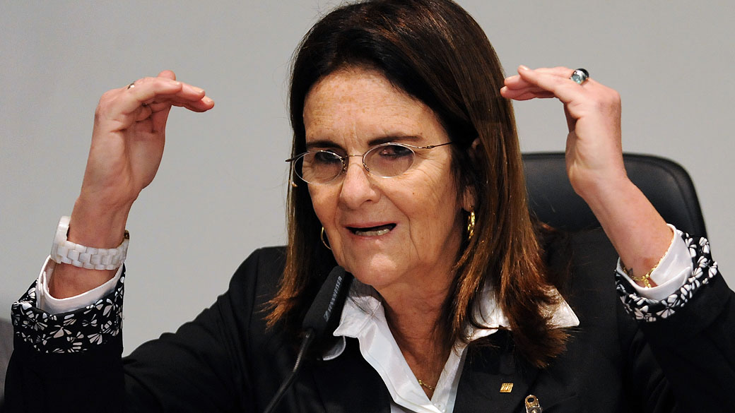 Maria das Graças Foster, Presidente da Petrobras durante conferência no Rio De Janeiro