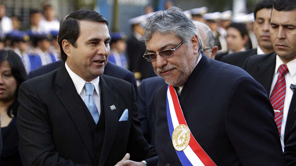 O vice Federico Franco com o presidente Fernando Lugo