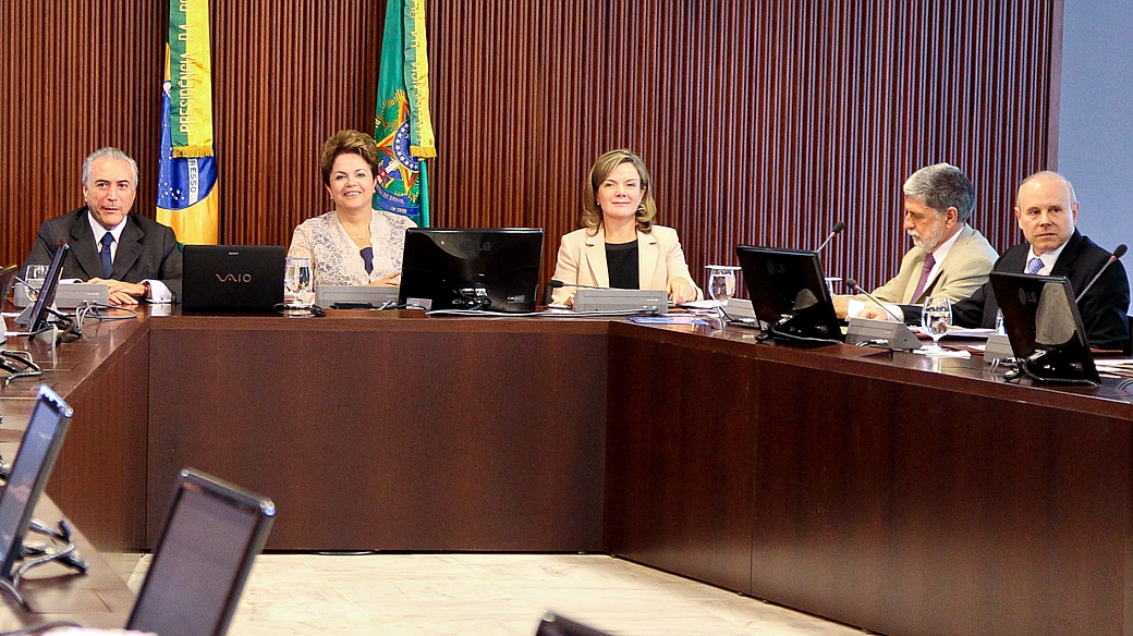 Presidente Dilma Rousseff reuniu todo o seu ministério no Palácio do Planalto