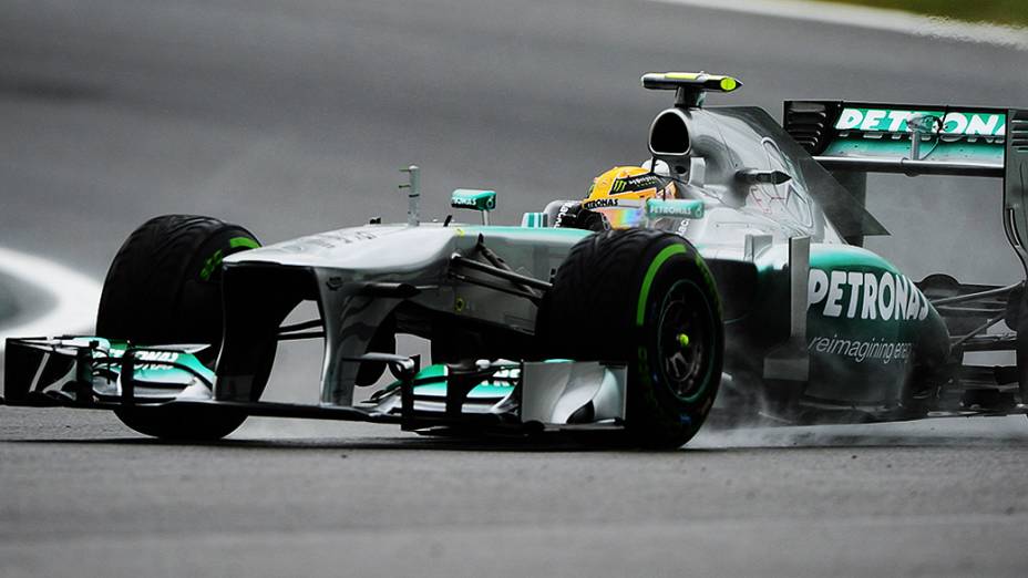 Lewis Hamilton no circuito de Interlagos, em São Paulo