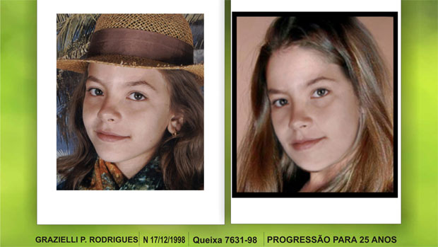 Menina desaparecida é retratada com os traços que teria atualmente, aos 25 anos