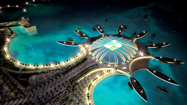 Projeto de estádio para o porto de Doha, no Catar, que pretende receber a Copa de 2022