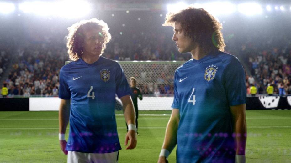 David Luiz (e seu clone) em anúncio da Nike para a Copa do Mundo