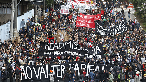 Manifestação do MPL, em São Paulo. O protesto acabou em quebra-quebra na última quinta-feira (19/06)