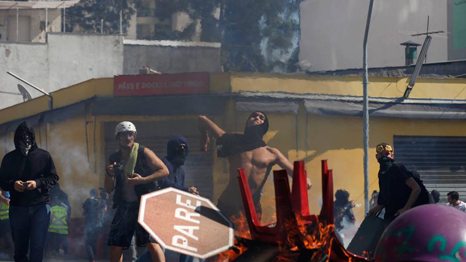Protesto contra a Copa do Mundo, em São Paulo