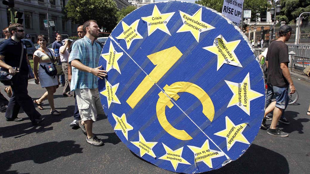 Protesto contra a crise econômica em Madri, Espanha