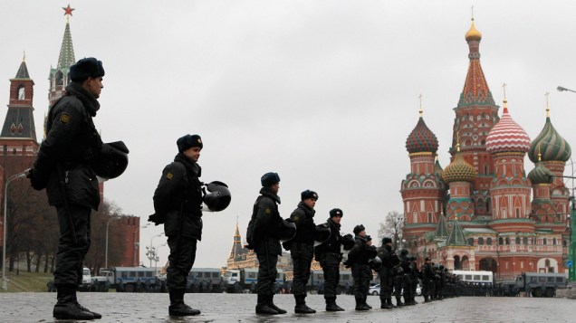Polícia russa reforça segurança em Moscou, após o início dos protestos contra durante protestos contra o resultado das eleições parlamentares – 11/12/2011
