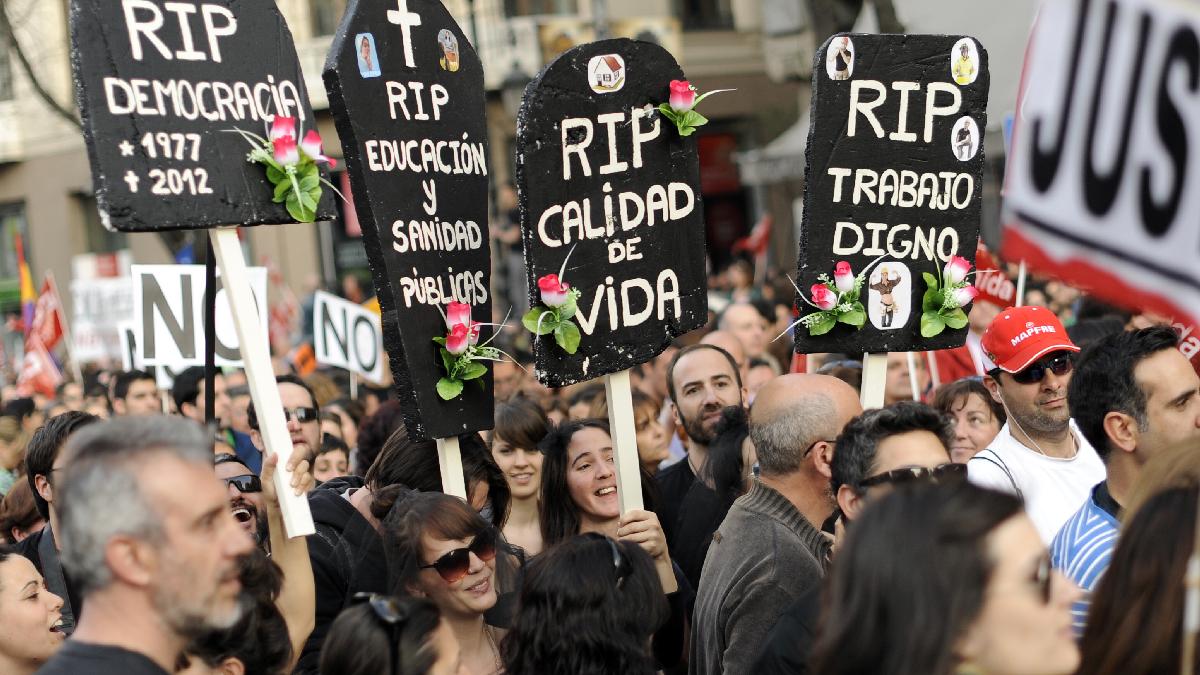 Protestos contra reforma trabalhistas na Espanha