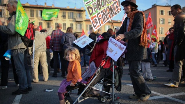 Manifestação contra o G20 em Nice, França