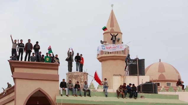 Protesto contra Kadafi na cidade de Tobruk, Líbia