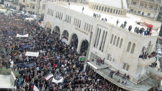 Protesto contra o ditador Bashar Assad na sexta-feira, 18 de novembro