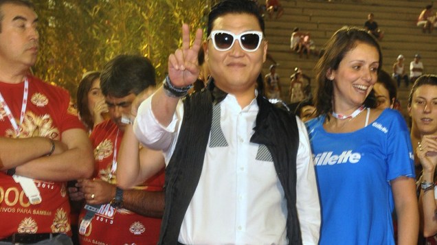 O intérprete de Gangnam Style no Sambódromo, no Rio