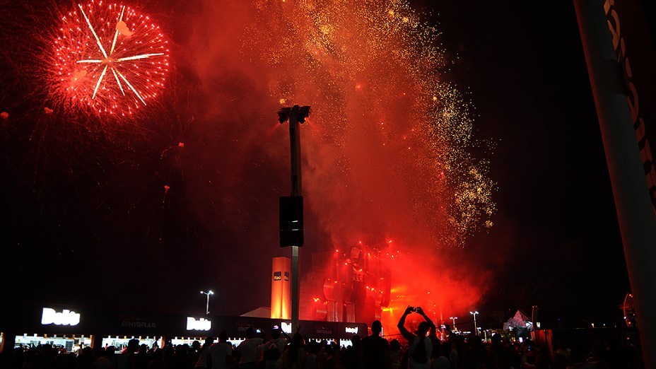 Fogos de artifício no Palco Mundo, no Rock in Rio 2013