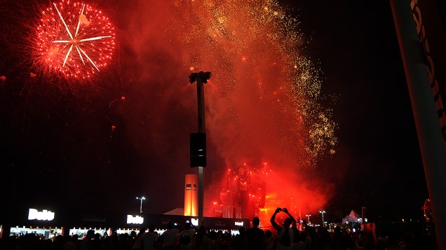 Fogos de artifício no Palco Mundo, no Rock in Rio 2013