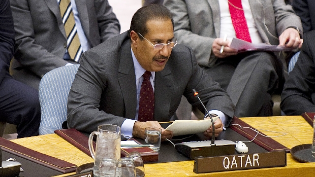 Hamad bin Jassim al Thani, primeiro-ministro do Qatar, discursa no Conselho de Segurança da ONU