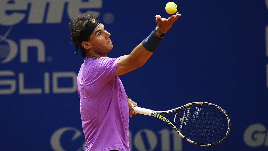 O espanhol Rafael Nadal fez sua primeira partida no Brasil Open 2013, no Ginásio do Ibirapuera em São Paulo