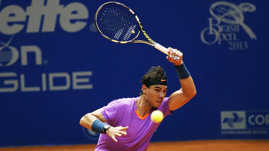 O espanhol Rafael Nadal fez sua primeira partida no Brasil Open 2013, no Ginásio do Ibirapuera em São Paulo