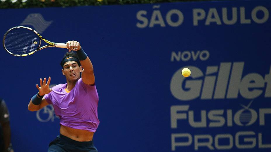 Rafael Nadal voltou a jogar o torneio de simples do Brasil Open 2013, no Ginásio do Ibirapuera, em São Paulo