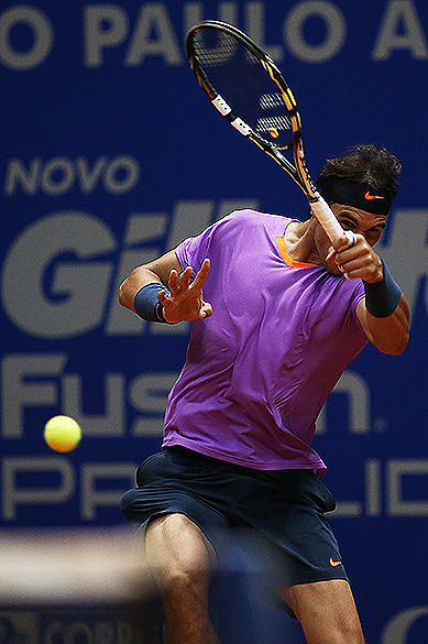 Rafael Nadal voltou a jogar o torneio de simples do Brasil Open 2013, no Ginásio do Ibirapuera, em São Paulo