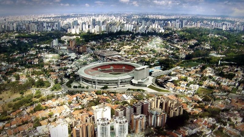 Projeto da cobertura do Estádio do Morumbi, em São Paulo