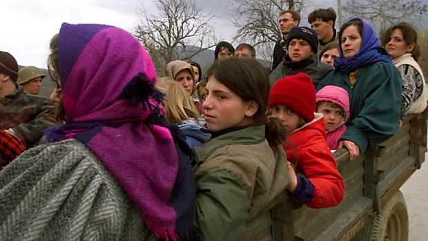 Refugiados do Kosovo, em 1999