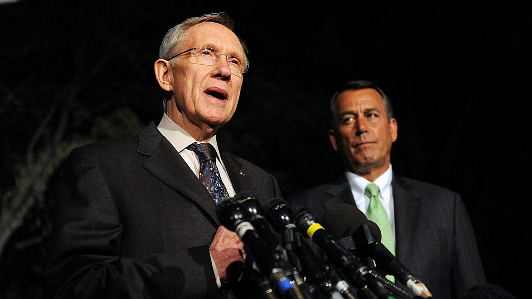 O líder democrata no Senado, Harry Reid, e o republicano John Boehner, presidente da Câmara dos Representantes