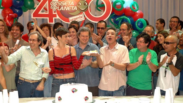 Gravação de capítulo comemorativo de 400 episódios do programa Casseta & Planeta, da Rede Globo, em 2006