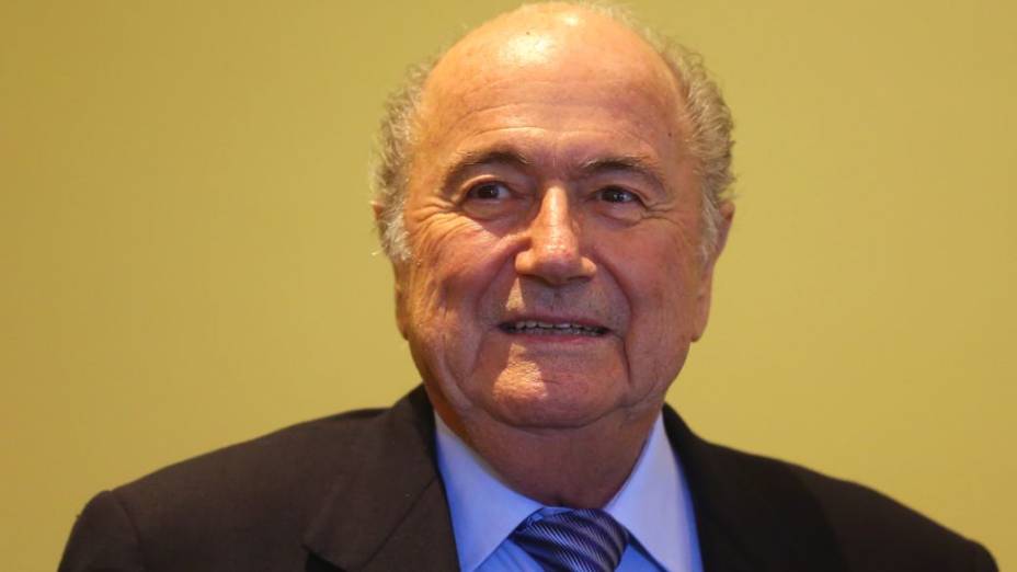 O presidente da Fifa, Joseph Blatter, na reunião do Comitê Organizador da Copa, na Costa do Sauípe