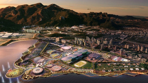 Vista geral do projeto vencedor para o Parque Olímpico do Rio de Janeiro