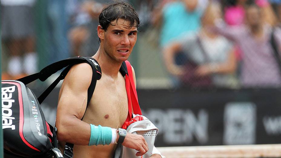 Rafael Nadal em treino no Jockey Club, no Rio de Janeiro