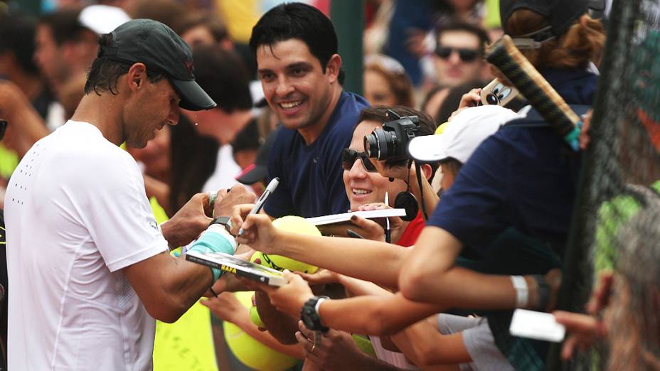 Rafael Nadal em treino no Jockey Club, no Rio de Janeiro