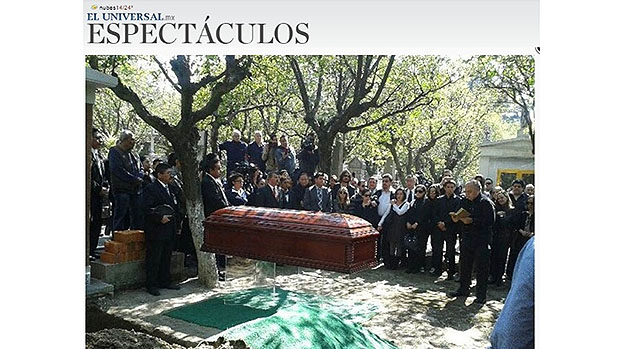 Enterro de Roberto Bolaños, no México