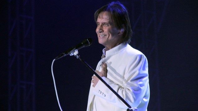 O cantor Roberto Carlos durante show no Maracanãzinho, Rio de janeiro