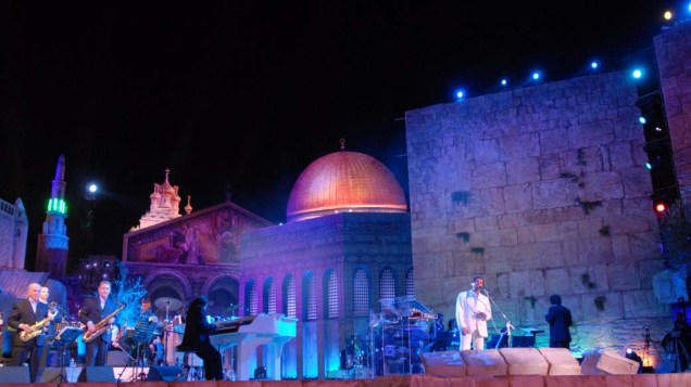 Roberto Carlos durante o show em Jerusalém