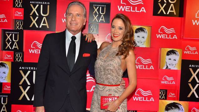 Roberto Justus e Ticiane Pinheiro na festa de 50 anos da apresentadora Xuxa, em 28 de maio