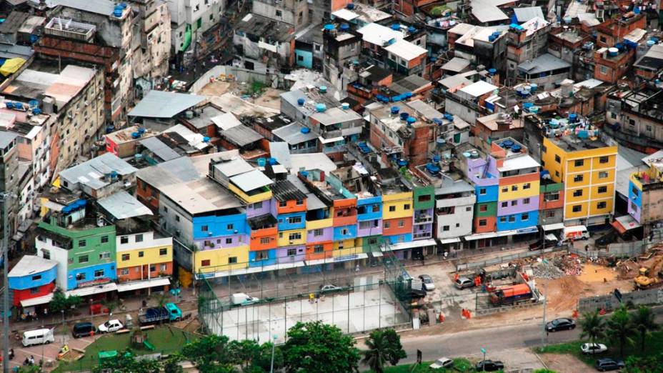 Vista da Favela da Rocinha, na zona sul do Rio de Janeiro