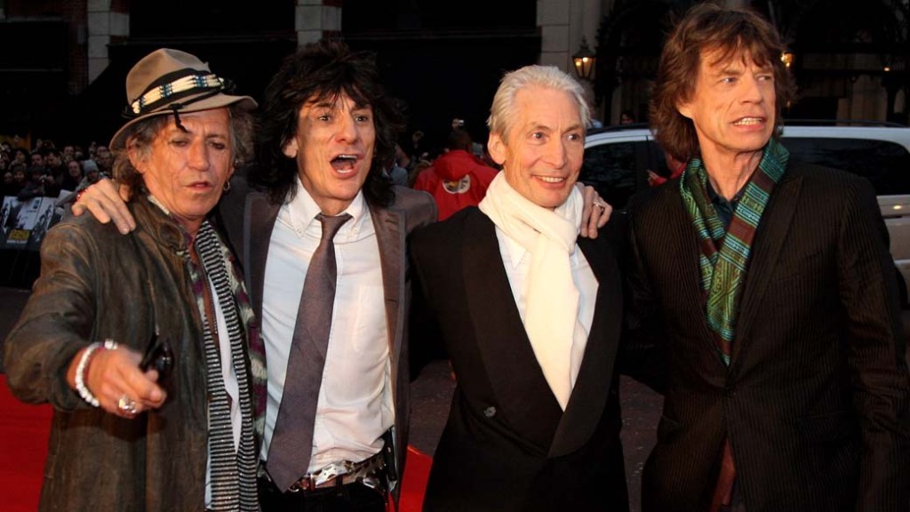 A banda de rock, Rolling Stones durante evento em Londres
